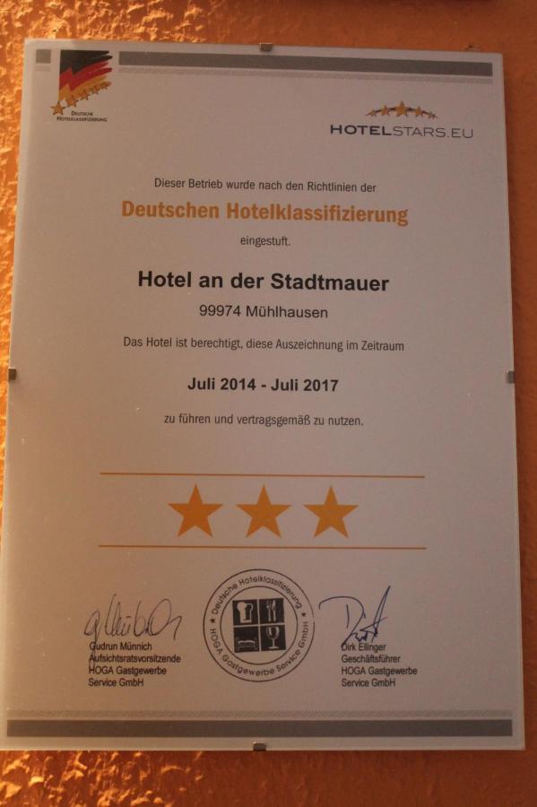 Hotel An Der Stadtmauer Mühlhausen Extérieur photo
